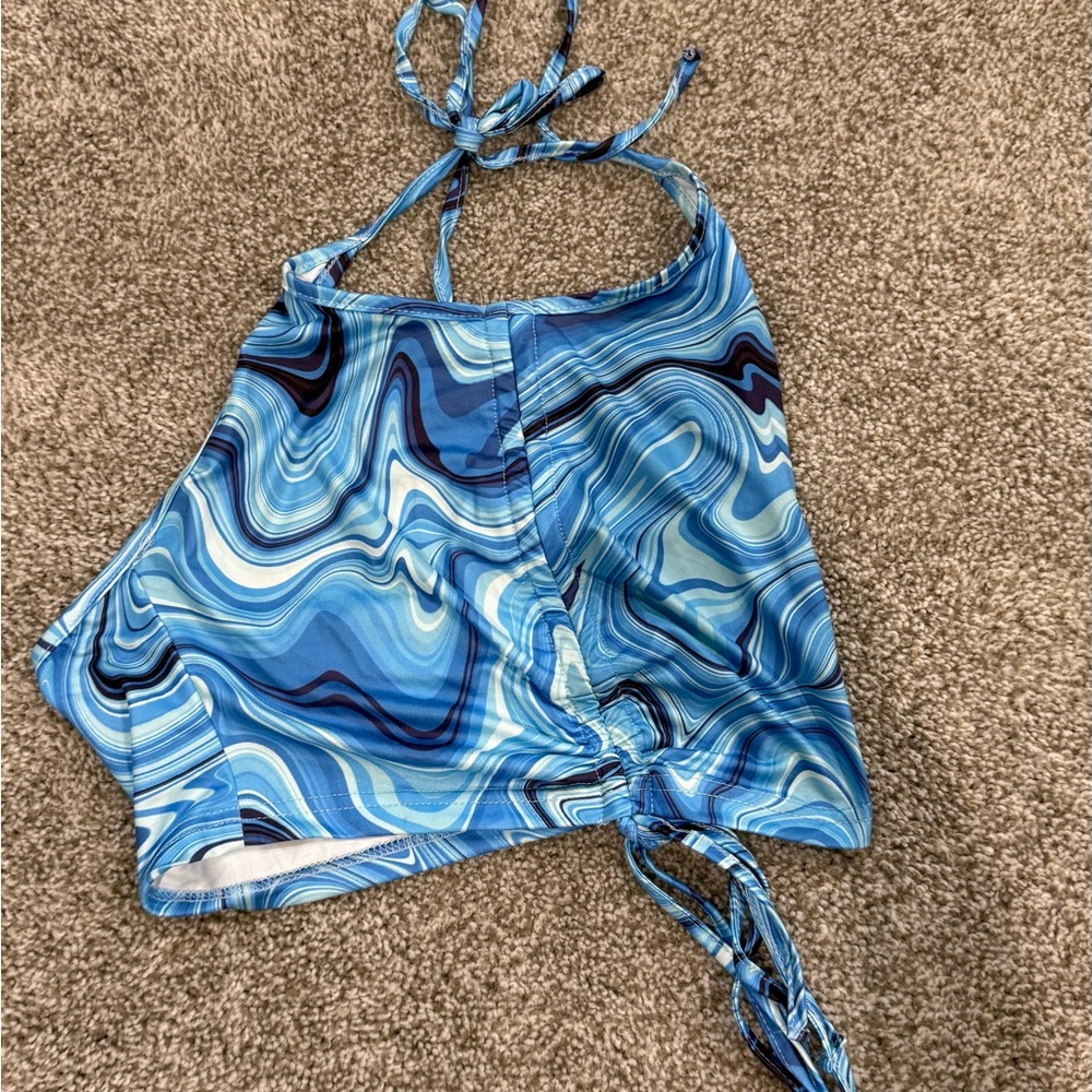 Blue Swirl Halter Top